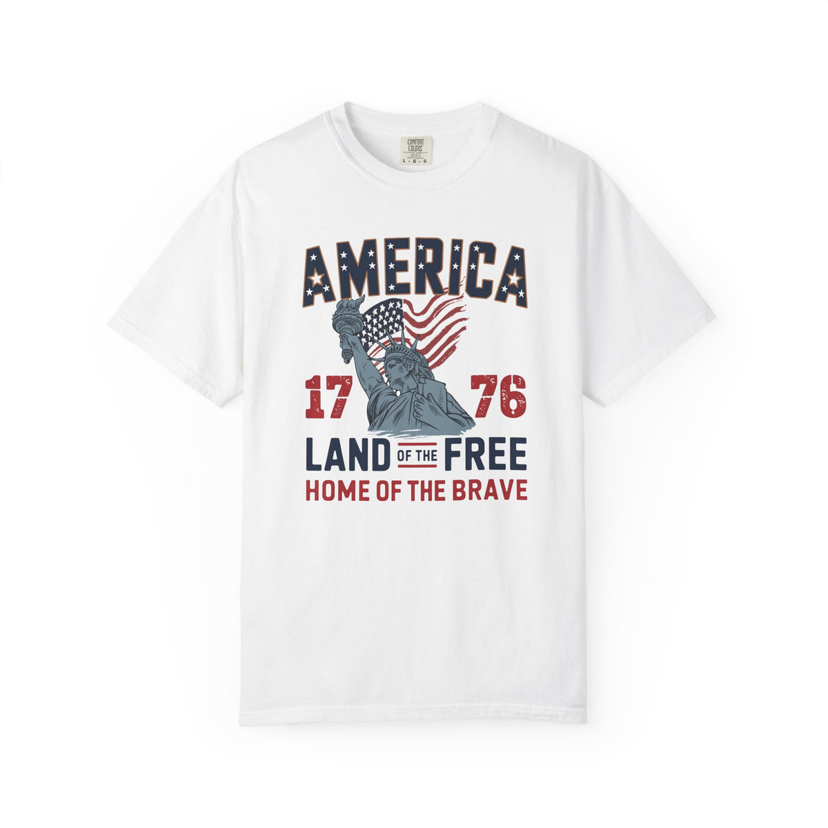 America 1776 Land of the Free Patriotic Tshirt - Comfort Colors 1717