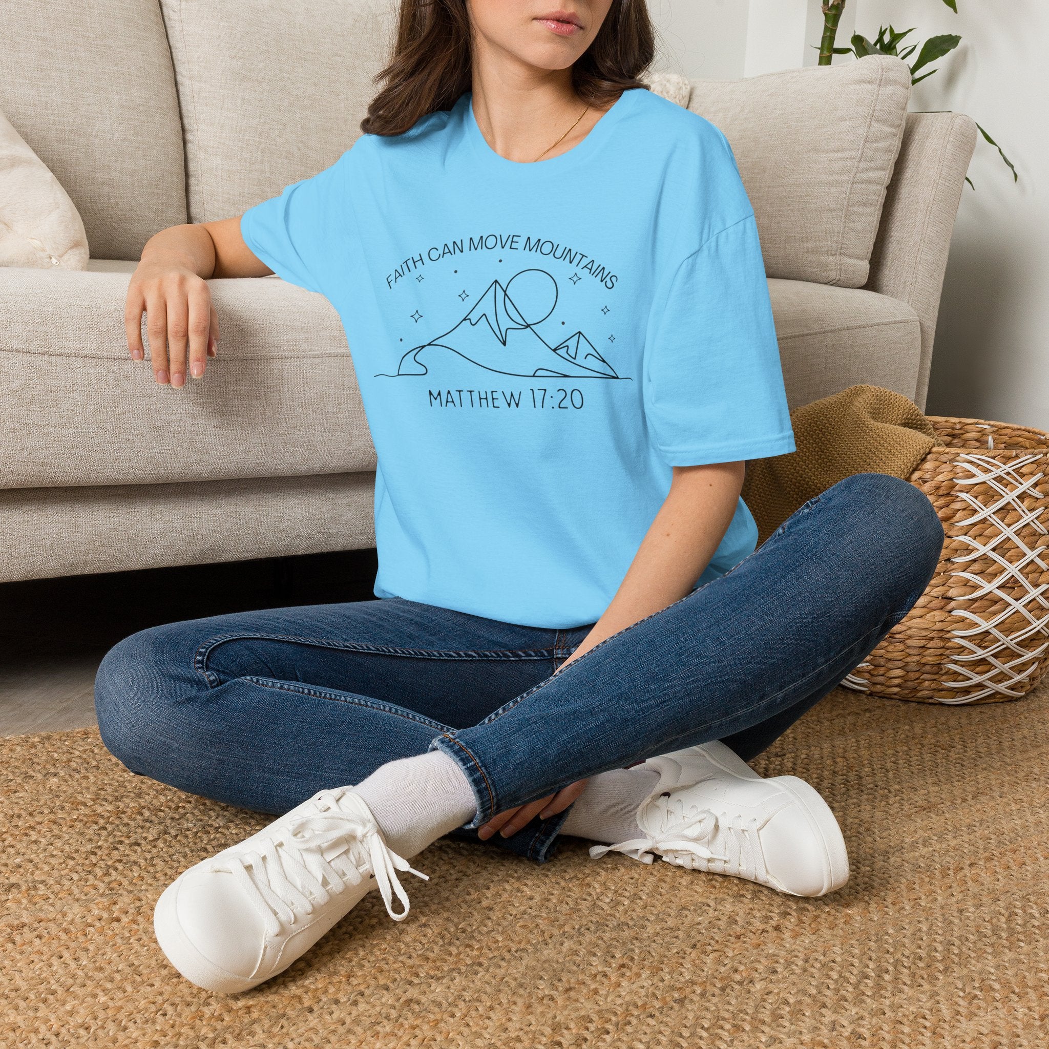 Faith Can Move Mountains Line Art Tshirt
