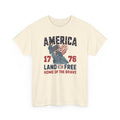America 1776 Land of the Free Patriotic Tshirt - Gildan 5k