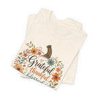 Grateful Thankful Blessed Floral Pumpkin Bella Canvas 3001