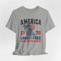 America 1776 Land of the Free Patriotic Tshirt - Bella Canvas 3001