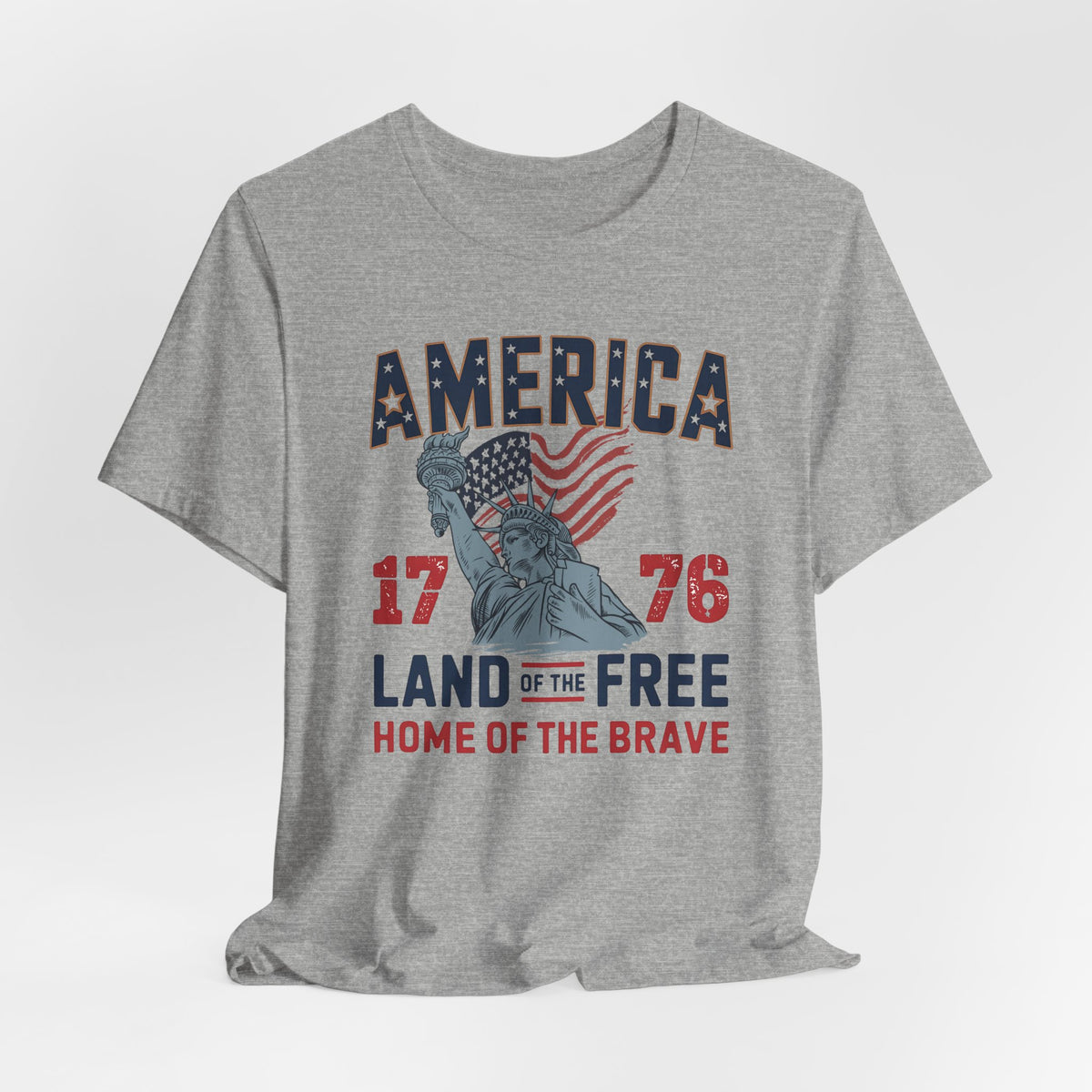 America 1776 Land of the Free Patriotic Tshirt - Bella Canvas 3001