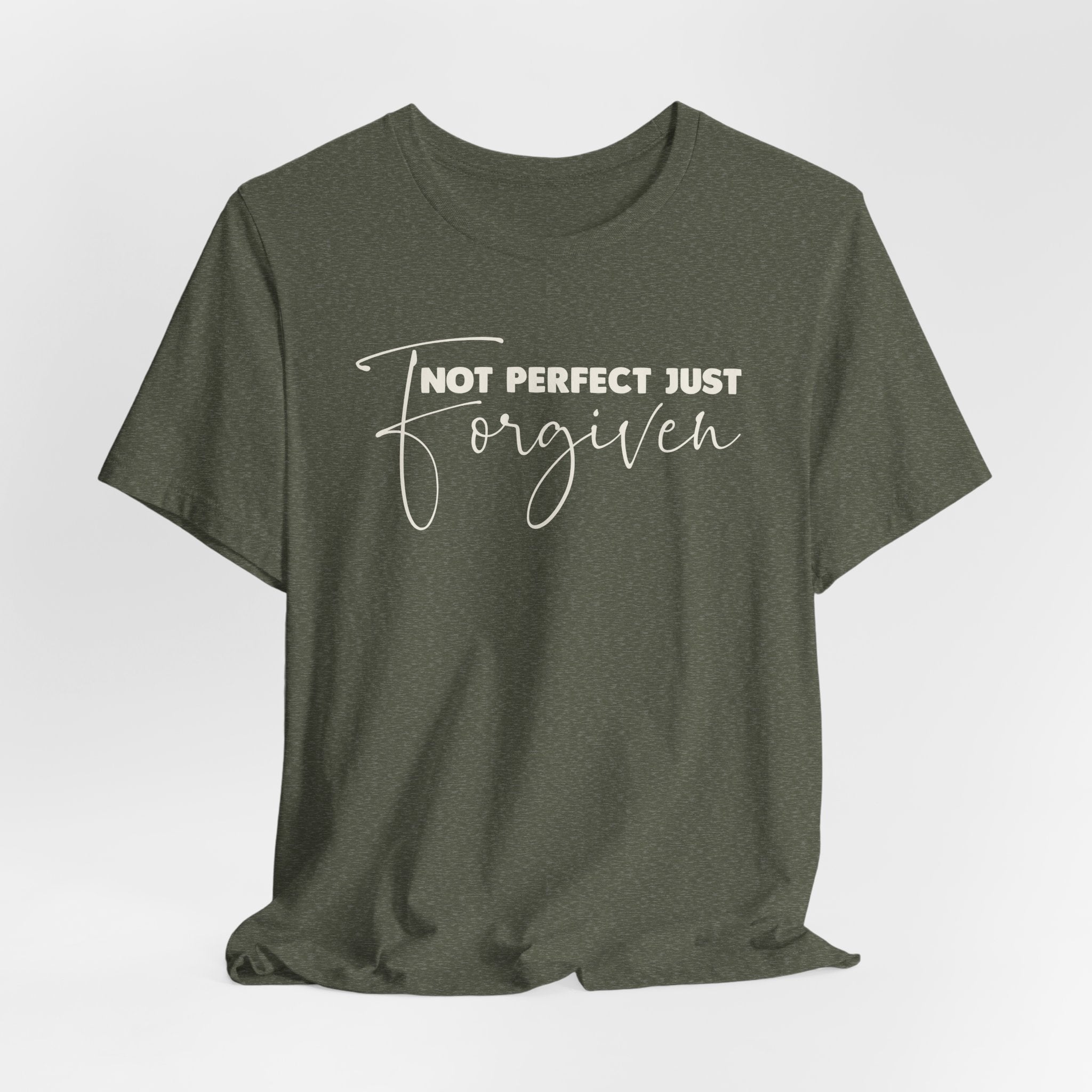 Not Perfect Just Forgiven Bella Canvas 3001 Tshirt