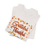 Grateful Thankful Blessed Fall Leaves - Bella Canvas 3001