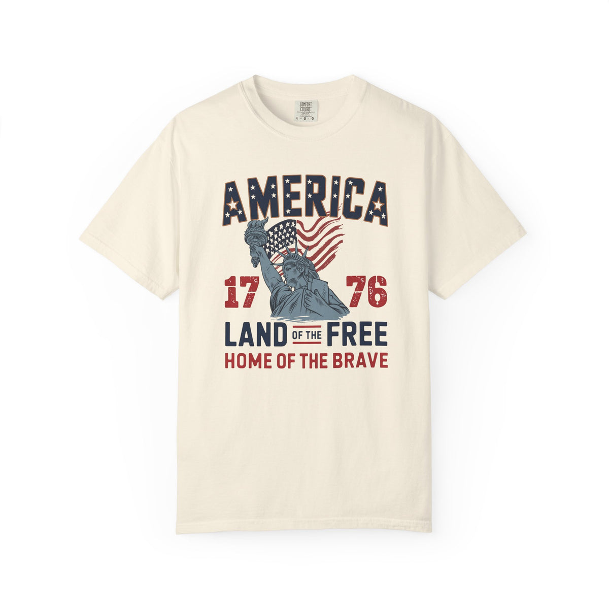 America 1776 Land of the Free Patriotic Tshirt - Comfort Colors 1717