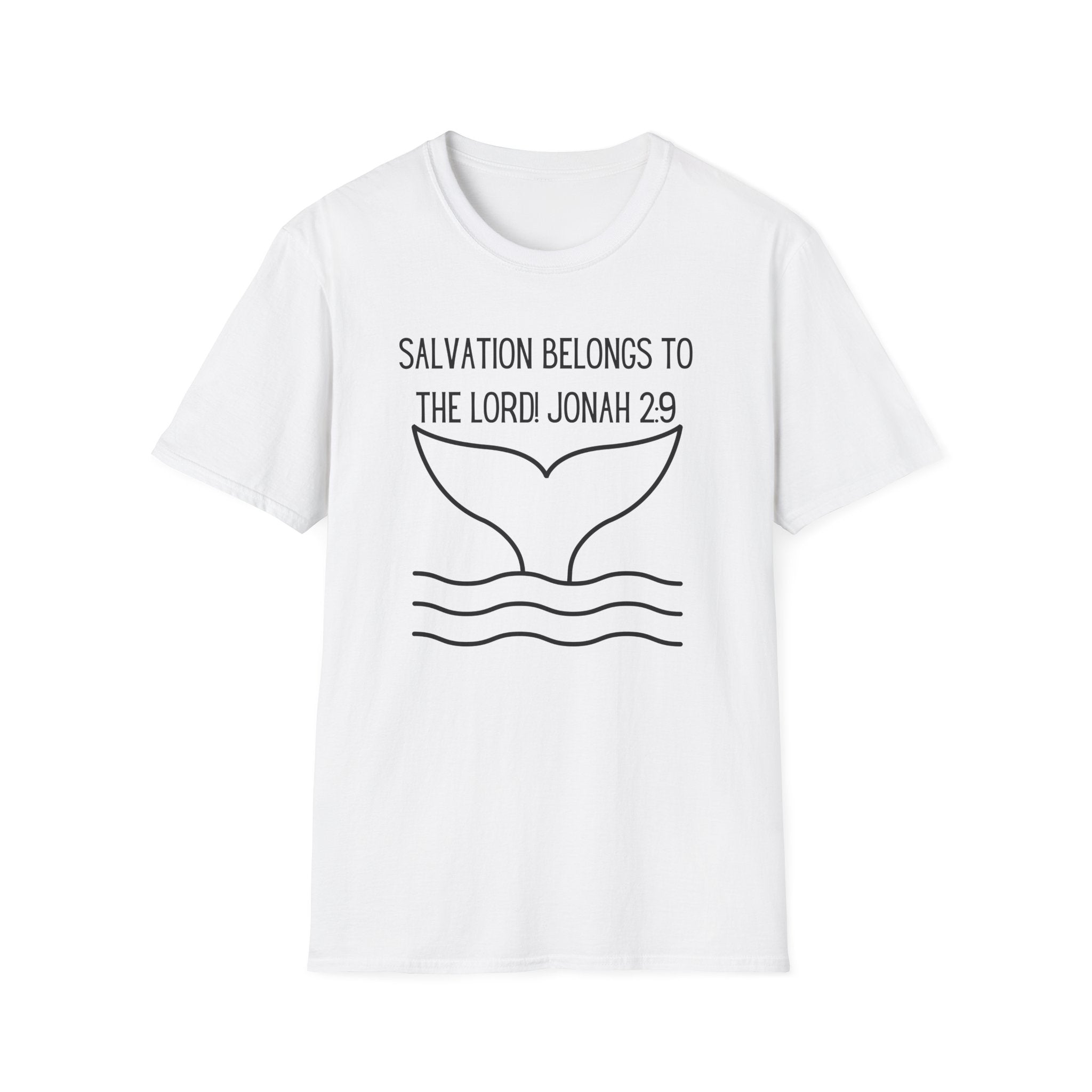 Salvation Belongs to the Lord Whale Tale Jonah 2_9 Bible Verse Shirt Gildan 64000 T-Shirt