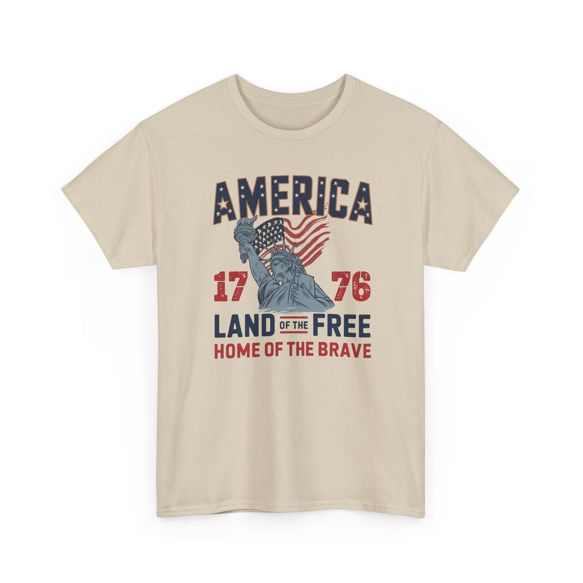 America 1776 Land of the Free Patriotic Tshirt - Gildan 5k