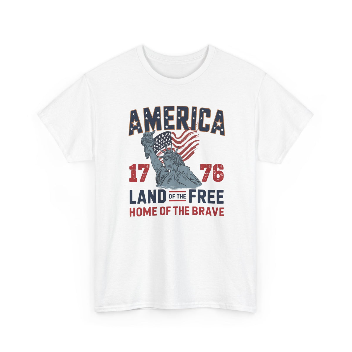 America 1776 Land of the Free Patriotic Tshirt - Gildan 5k