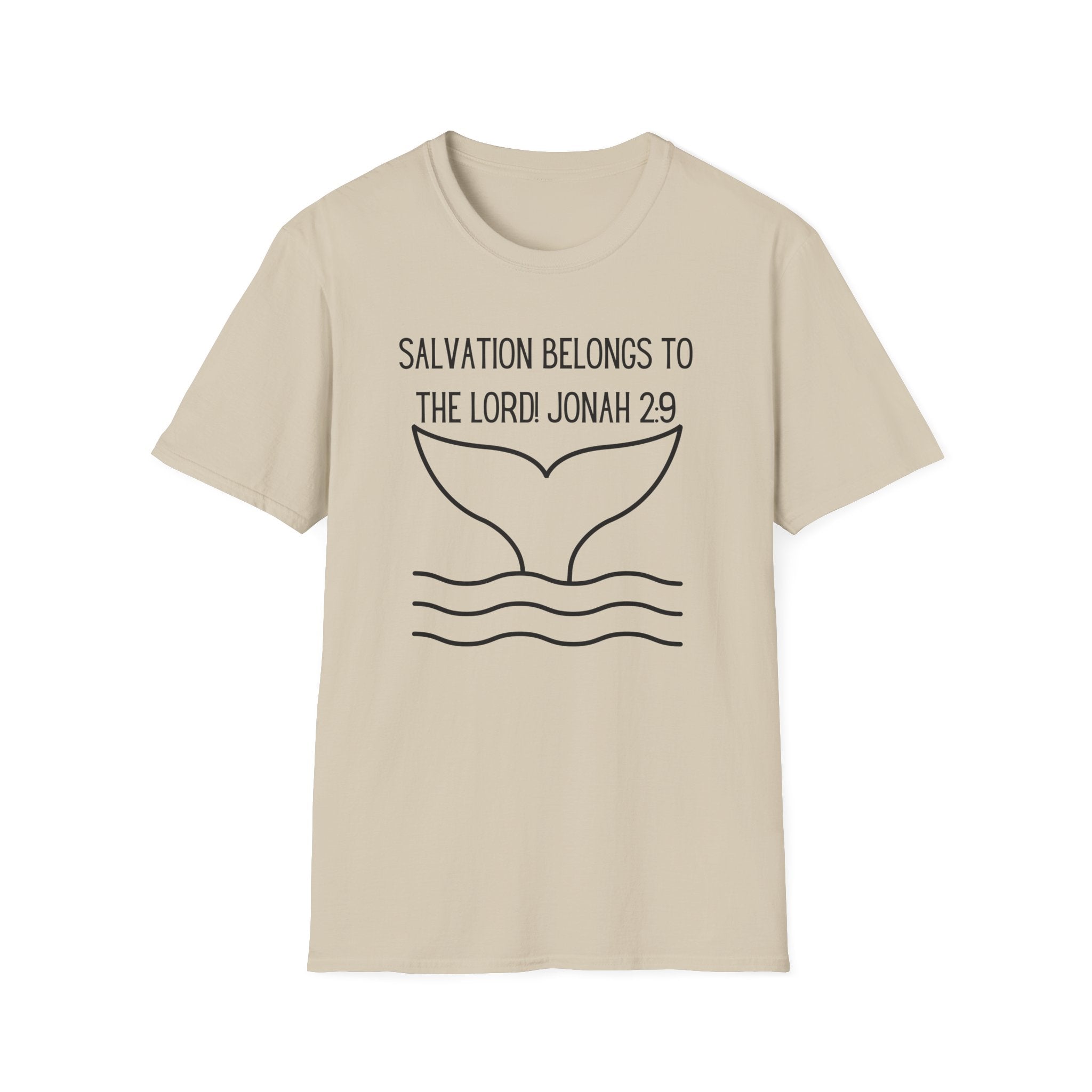 Salvation Belongs to the Lord Whale Tale Jonah 2_9 Bible Verse Shirt Gildan 64000 T-Shirt