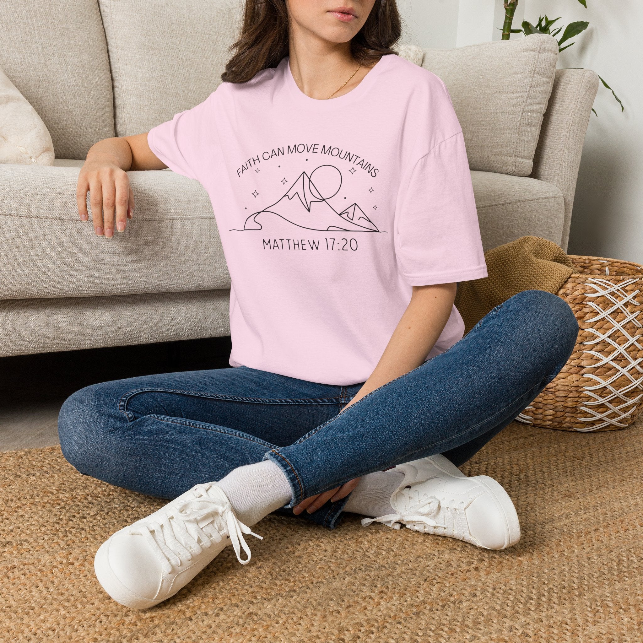Faith Can Move Mountains Line Art Tshirt