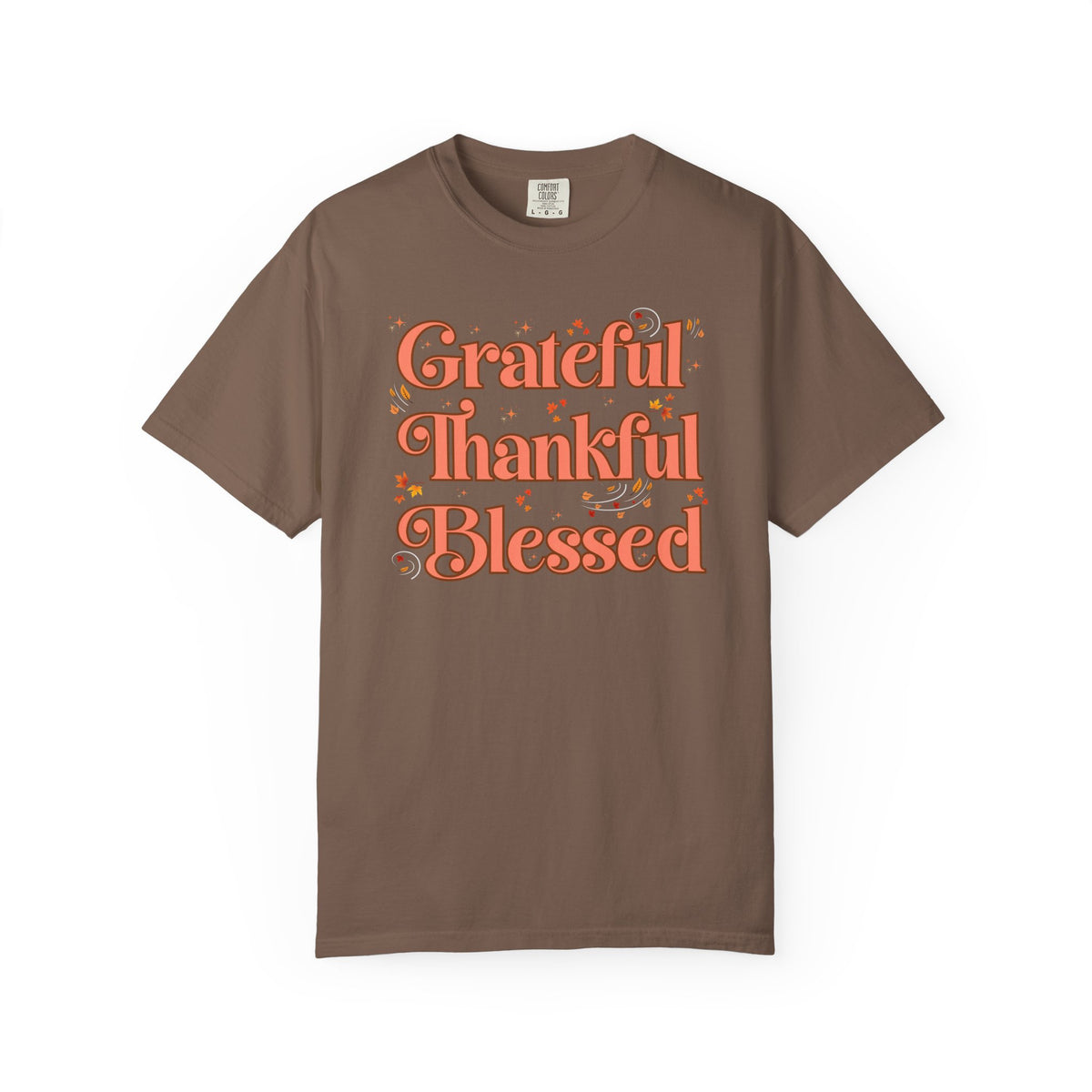 Grateful Thankful Blessed Falling Leaves - Comfort Colors