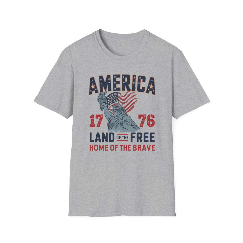America 1776 Land of the Free Patriotic Tshirt Gildan 64k T-shirt
