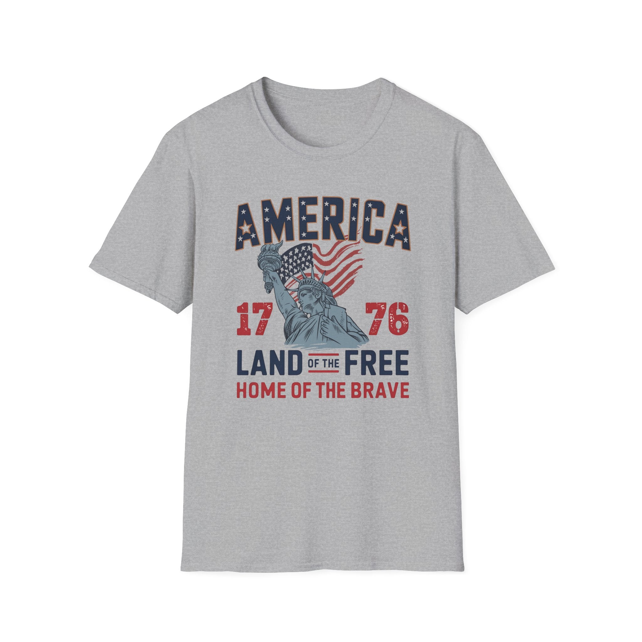 America 1776 Land of the Free Patriotic Tshirt Gildan 64k T-shirt