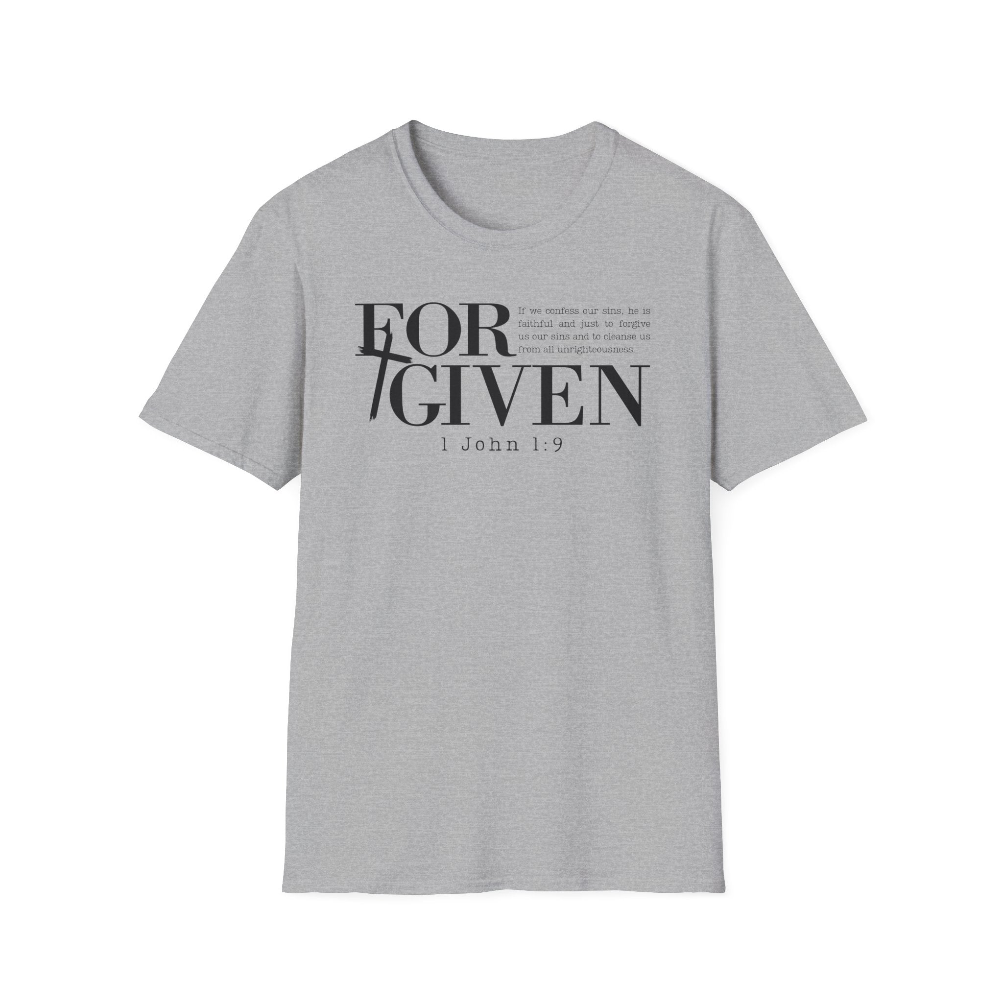 Forgiven 1 John 1_9 Bible Verse Shirt Gildan 64000 T-Shirt