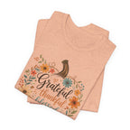 Grateful Thankful Blessed Floral Pumpkin Bella Canvas 3001