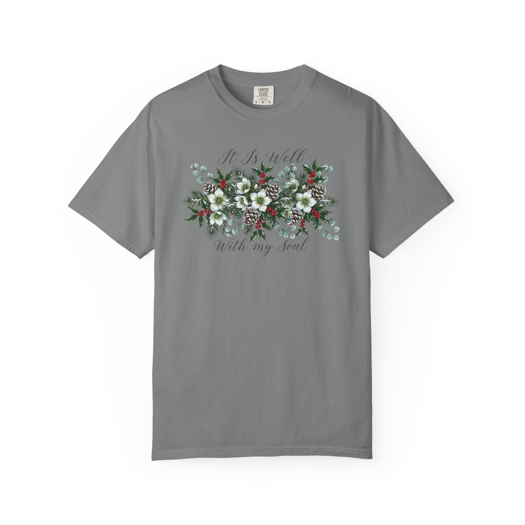 It Is Well With My Soul Christmas Floral Tshirt