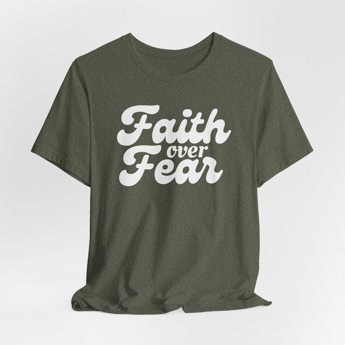 Faith Over Fear Retro Tshirt - Bella Canvas 3001