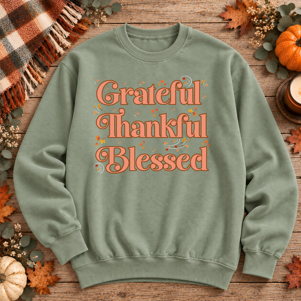 Grateful Thankful Blessed Fall Sweatshirt