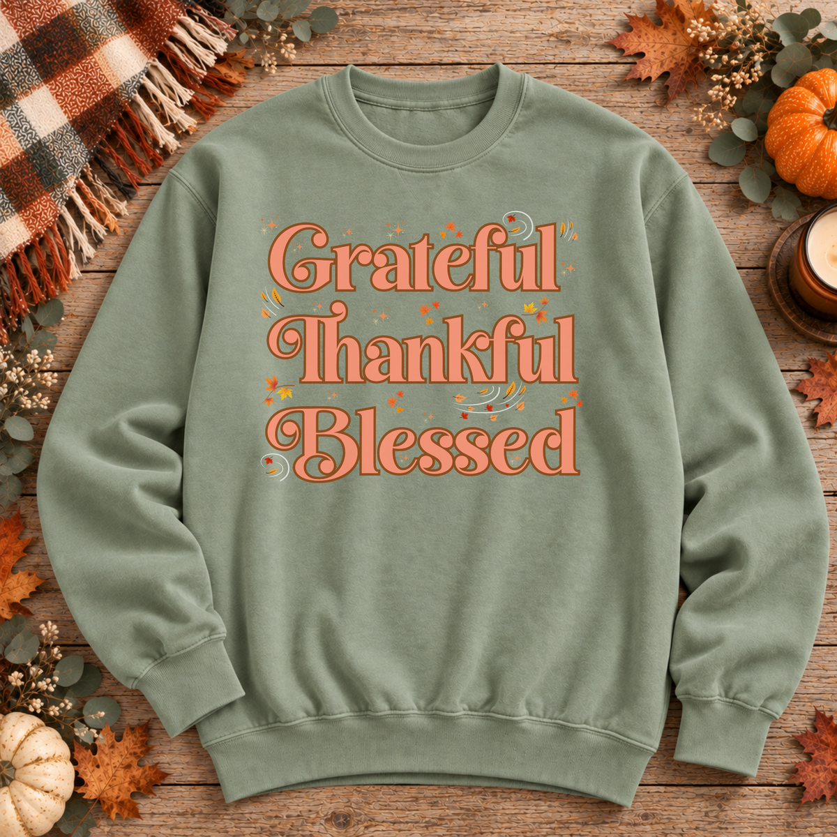 Grateful Thankful Blessed Fall Sweatshirt