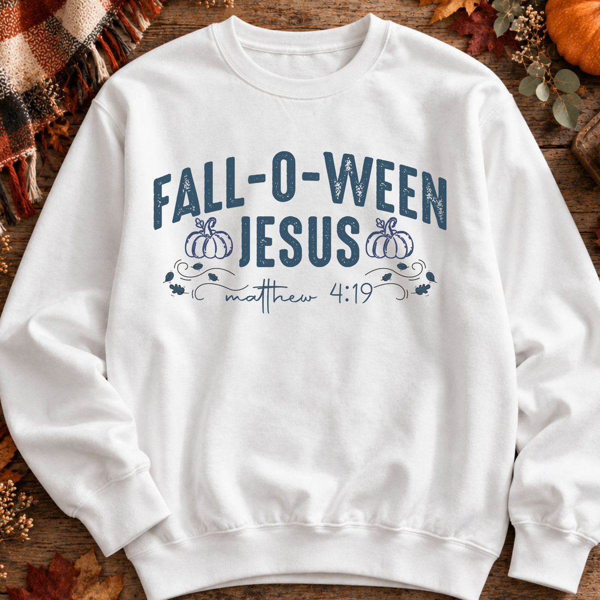 Fall-O-Ween Jesus Bible Verse Sweatshirt - Comfort Colors
