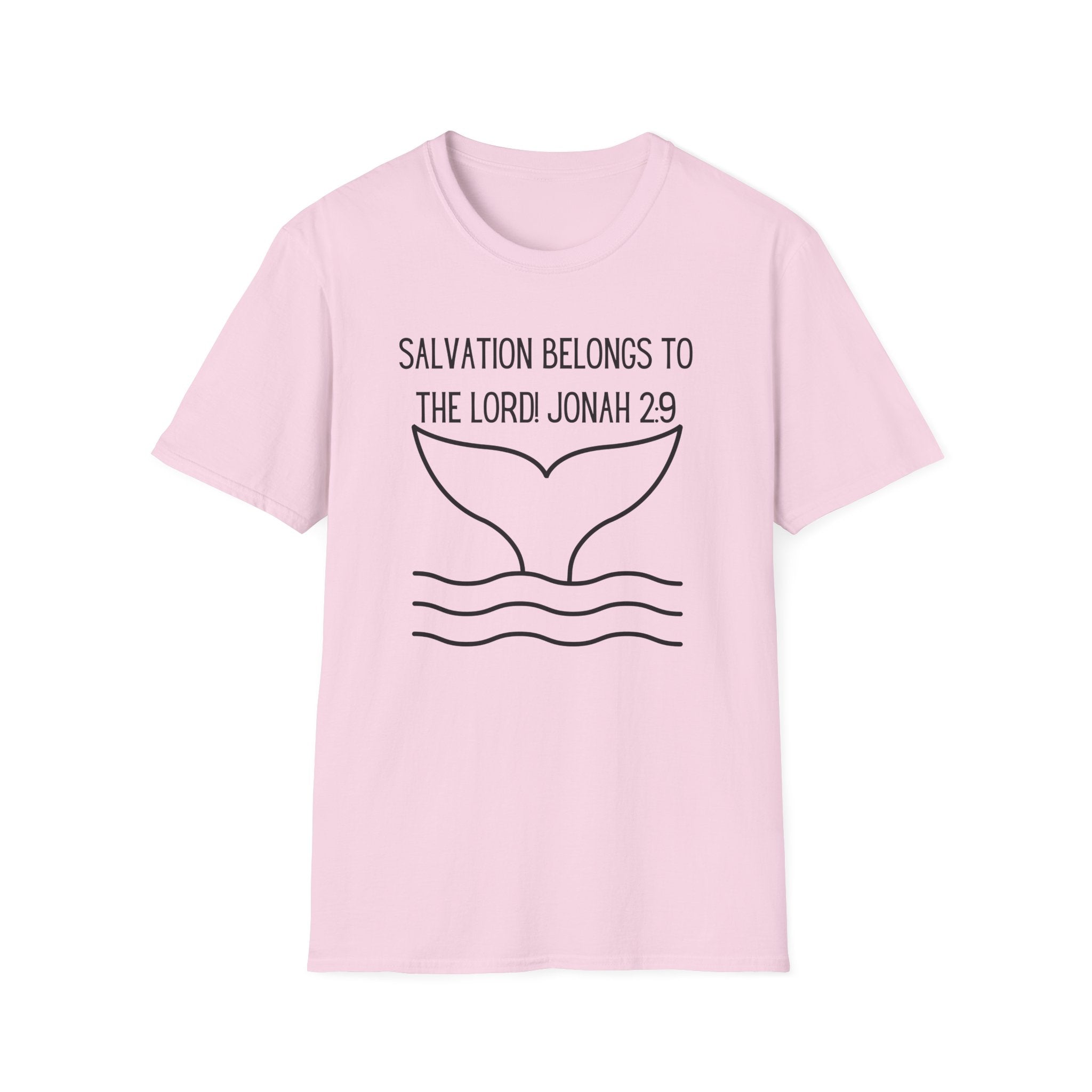 Salvation Belongs to the Lord Whale Tale Jonah 2_9 Bible Verse Shirt Gildan 64000 T-Shirt