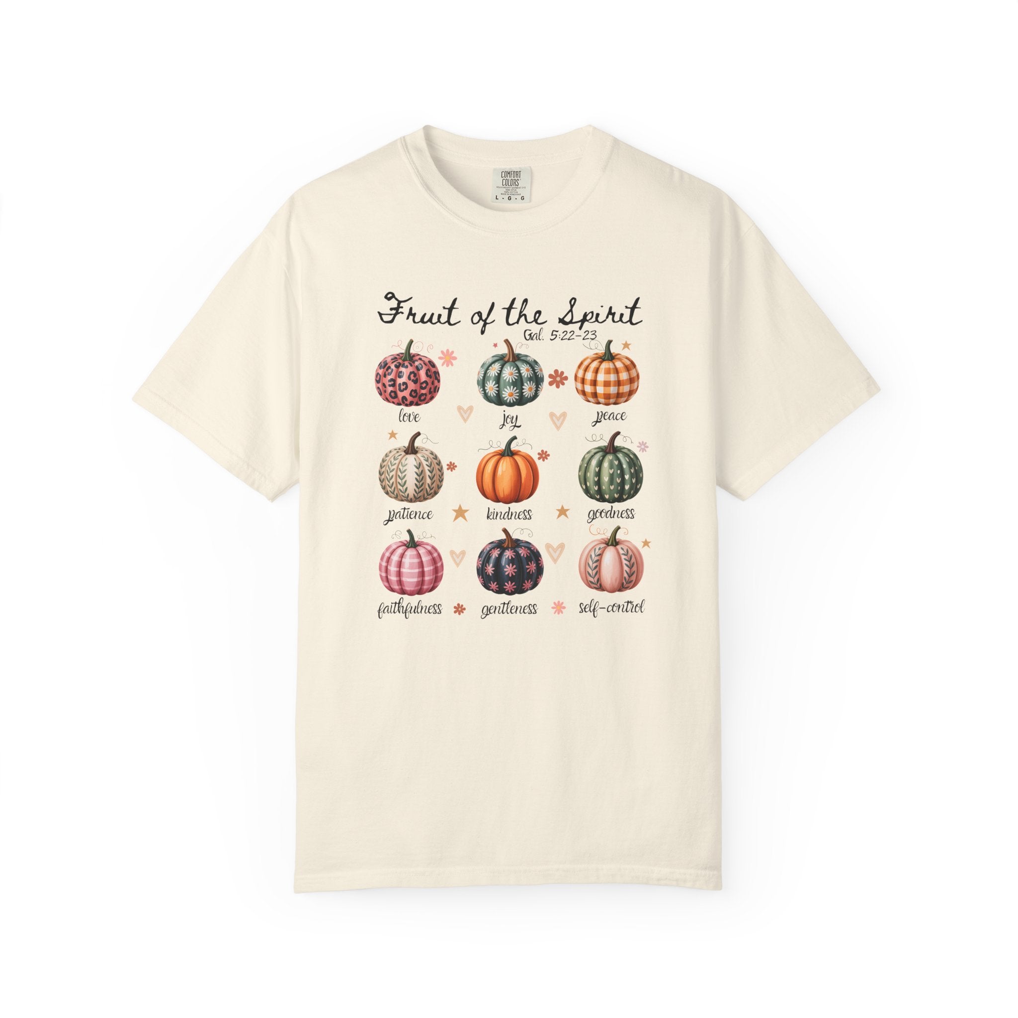 Fruit of the Spirit Fall Pumpkins Galatians 5 Bible Verse Shirt Comfort Colors T-shirt