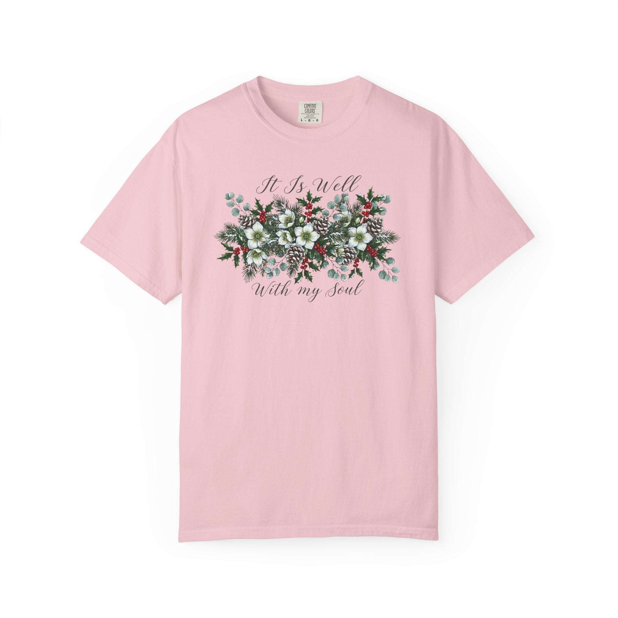 It Is Well With My Soul Christmas Floral Tshirt