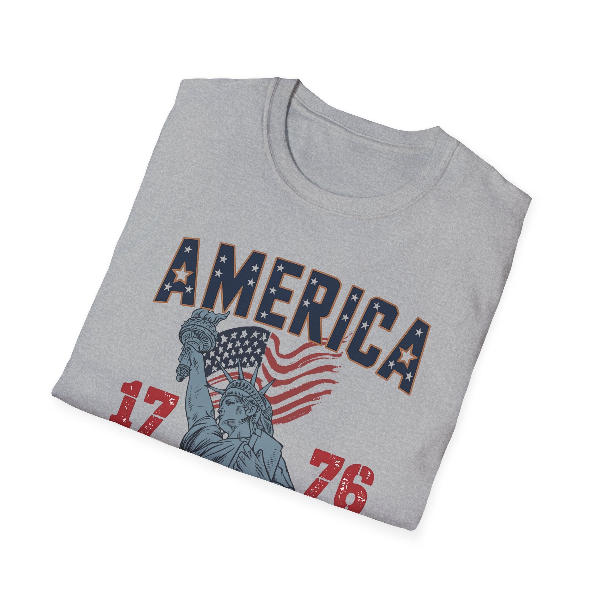 America 1776 Land of the Free Patriotic Tshirt Gildan 64k T-shirt