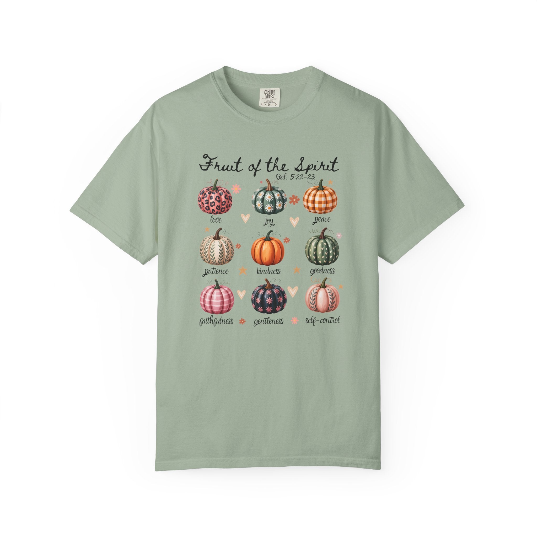 Fruit of the Spirit Fall Pumpkins Galatians 5 Bible Verse Shirt Comfort Colors T-shirt