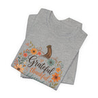 Grateful Thankful Blessed Floral Pumpkin Bella Canvas 3001