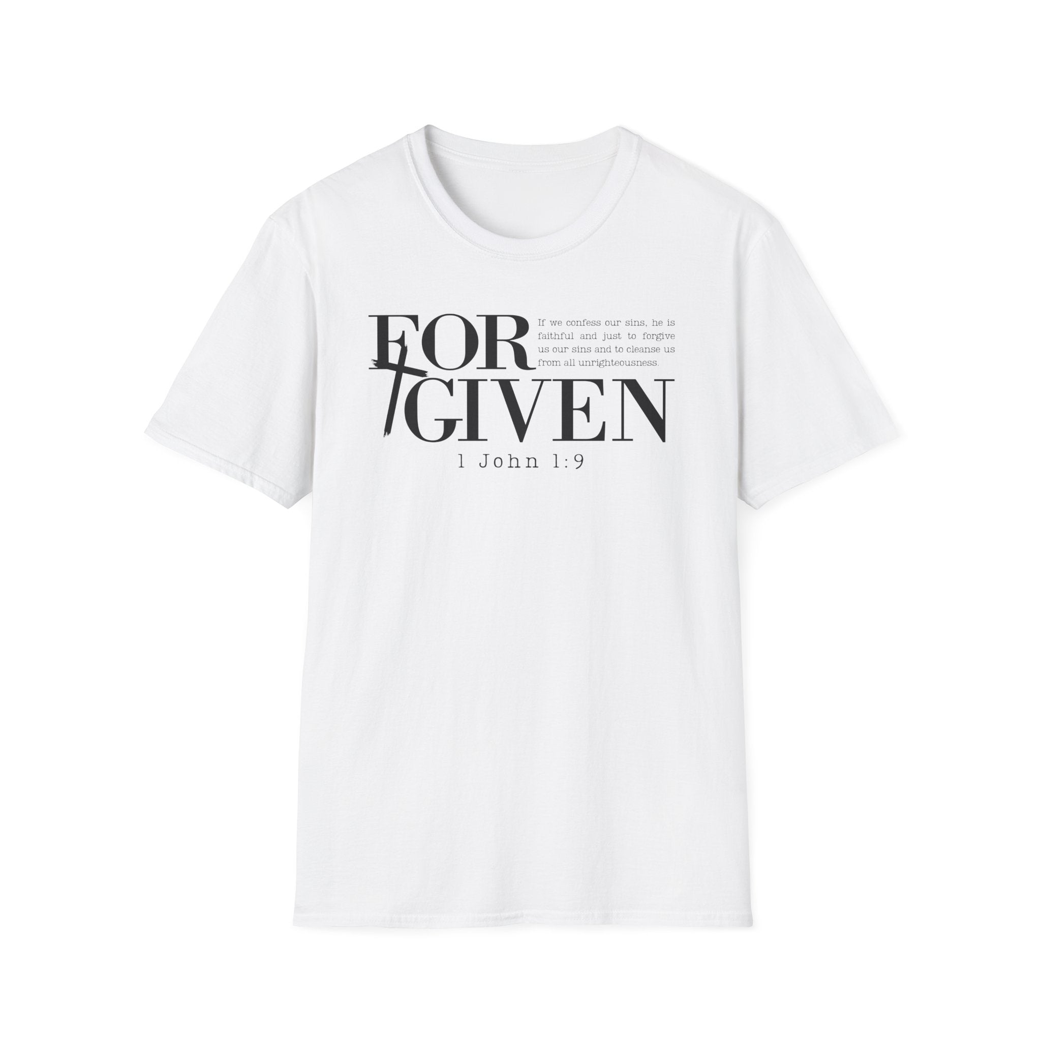 Forgiven 1 John 1_9 Bible Verse Shirt Gildan 64000 T-Shirt