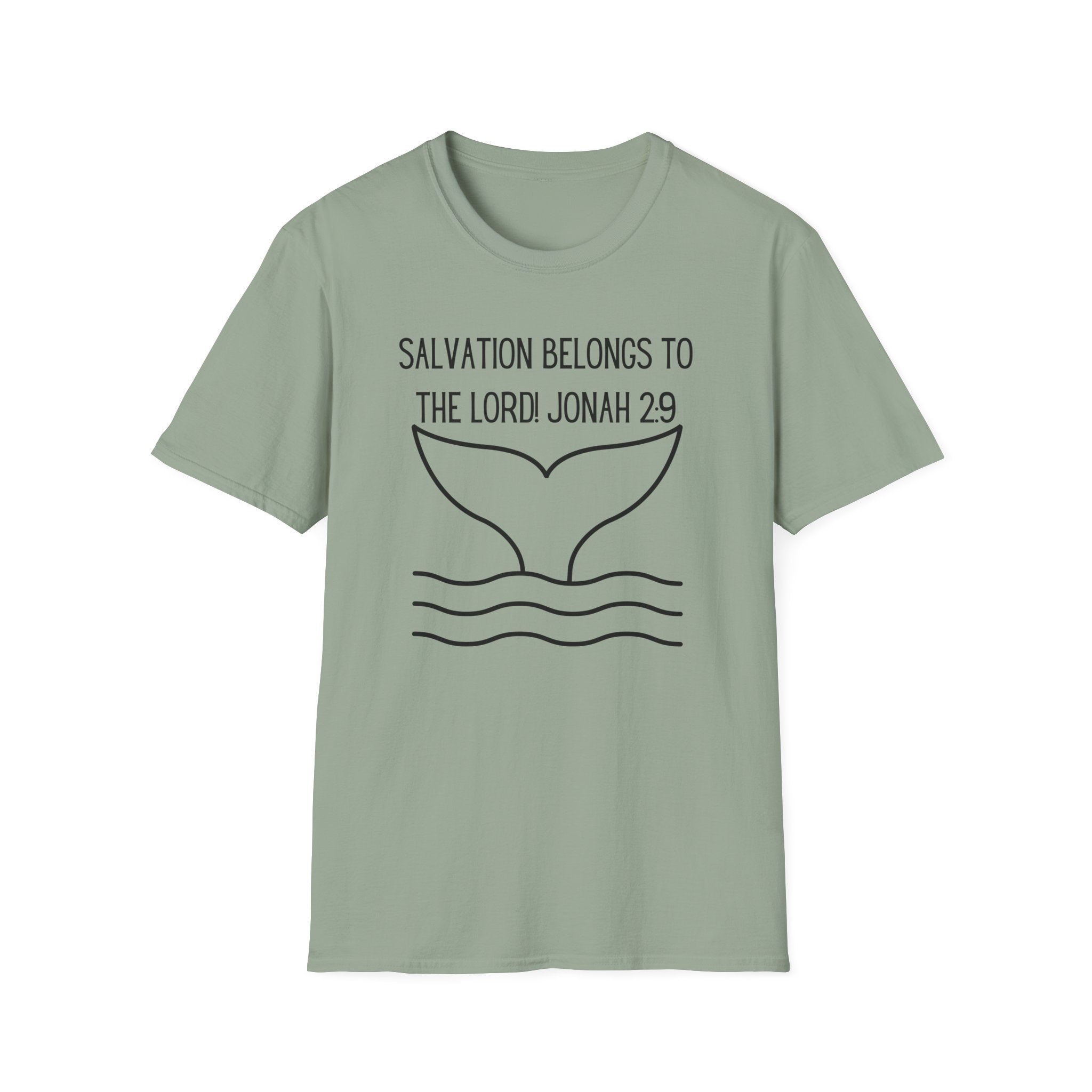 Salvation Belongs to the Lord Whale Tale Jonah 2_9 Bible Verse Shirt Gildan 64000 T-Shirt
