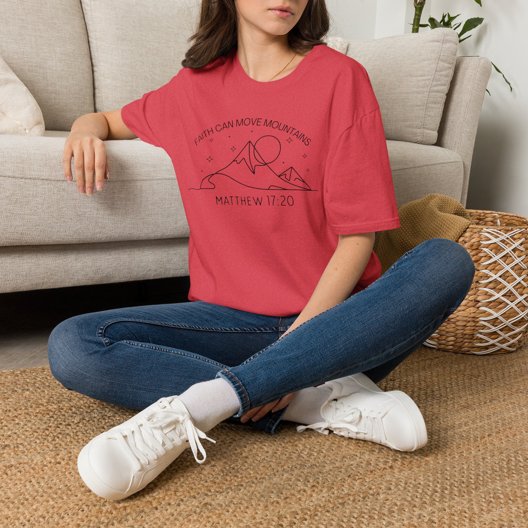Faith Can Move Mountains Line Art Tshirt