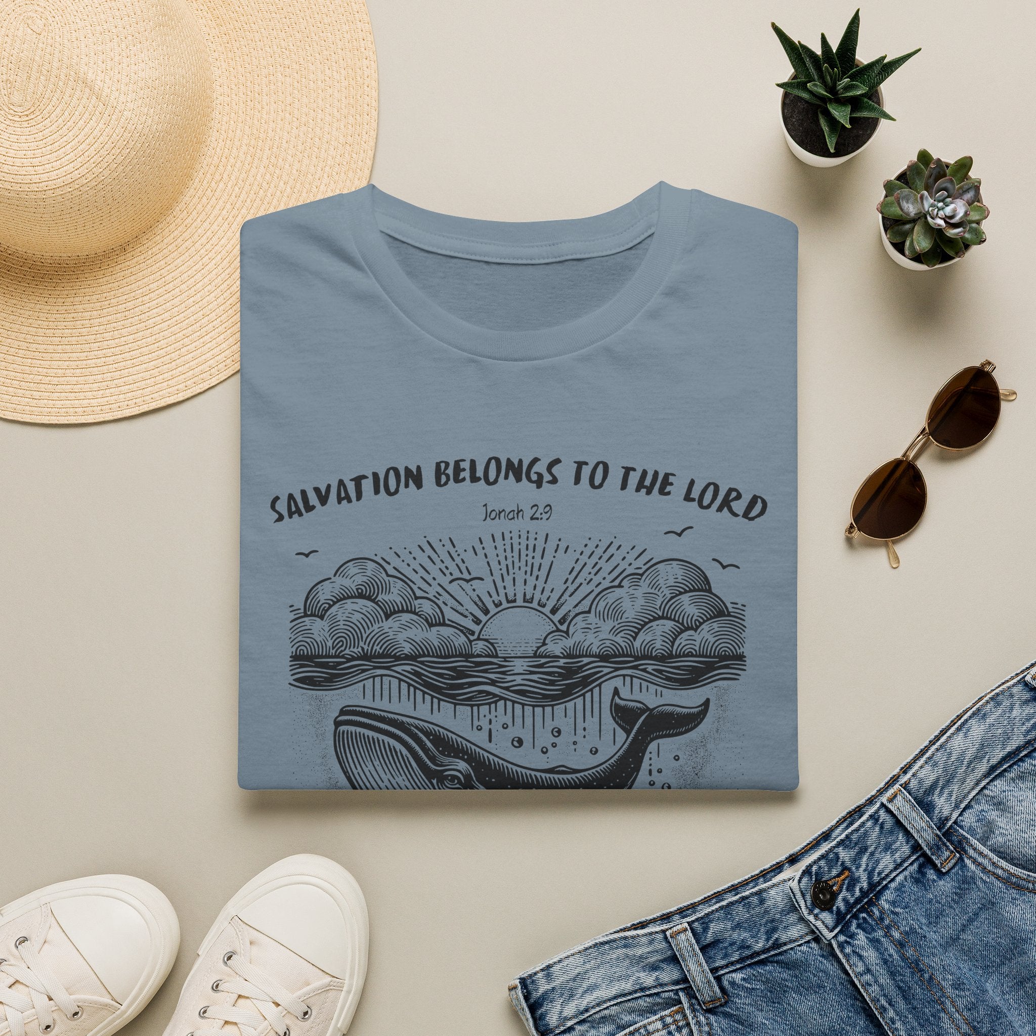 Salvation Belongs to the Lord Jonah 2_9 Bible Verse Shirt Gildan 64000 T-Shirt