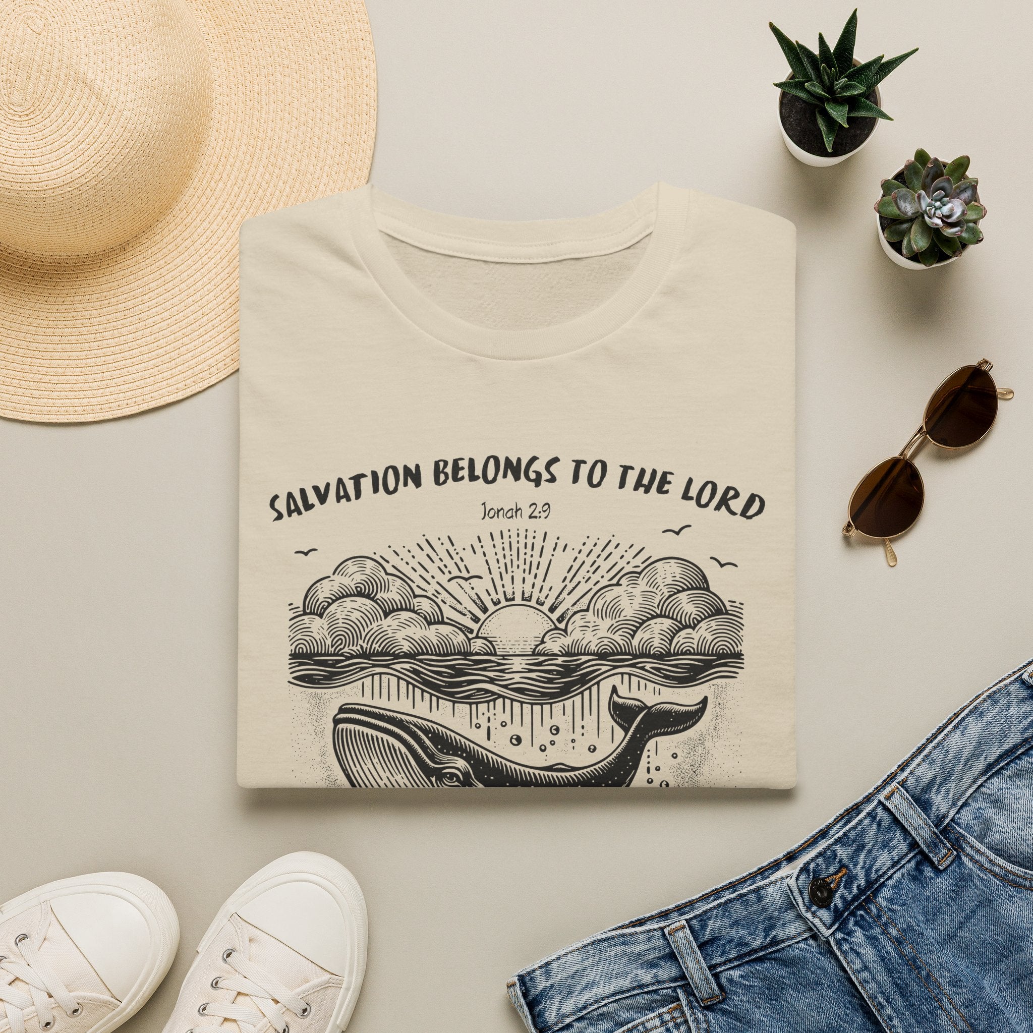 Salvation Belongs to the Lord Jonah 2_9 Bible Verse Shirt Gildan 64000 T-Shirt