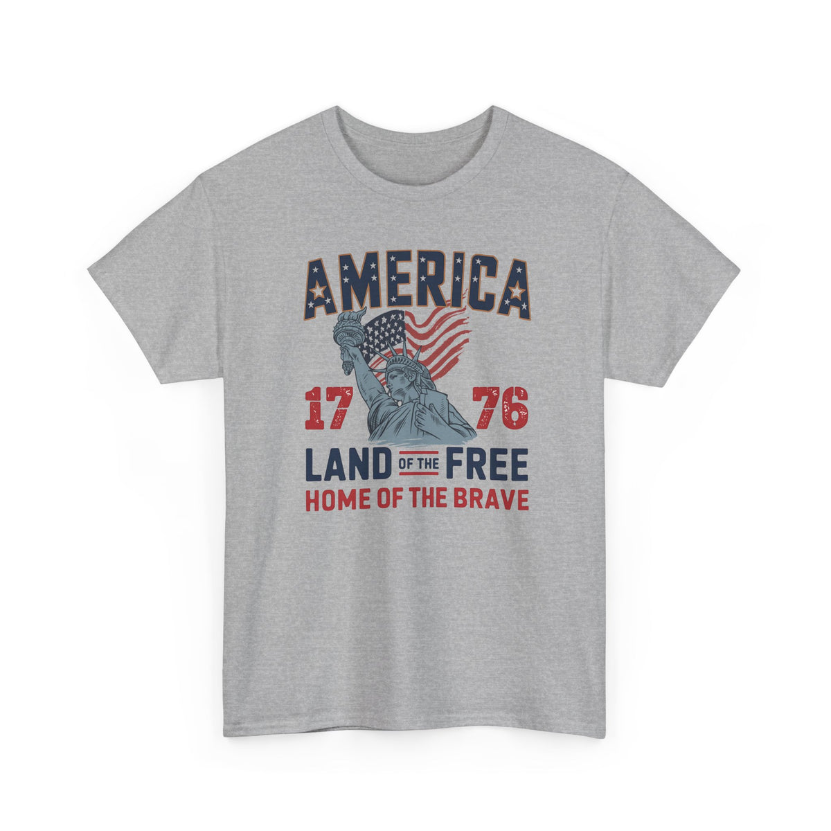 America 1776 Land of the Free Patriotic Tshirt - Gildan 5k