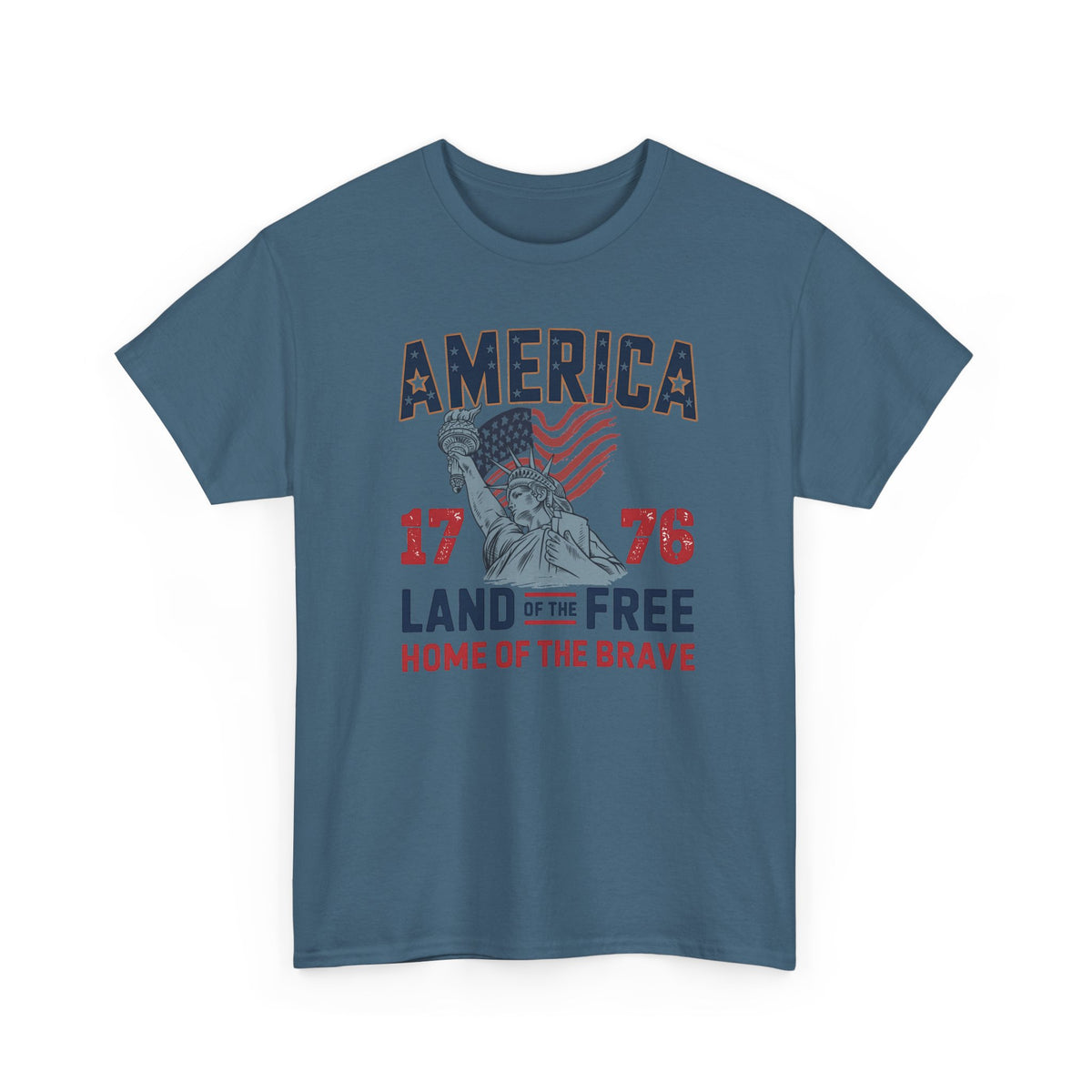 America 1776 Land of the Free Patriotic Tshirt - Gildan 5k