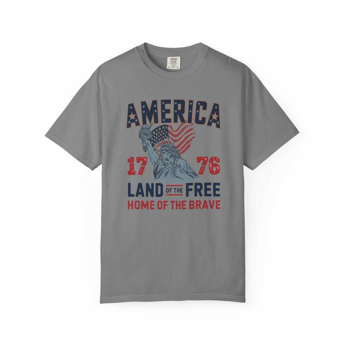 America 1776 Land of the Free Patriotic Tshirt - Comfort Colors 1717