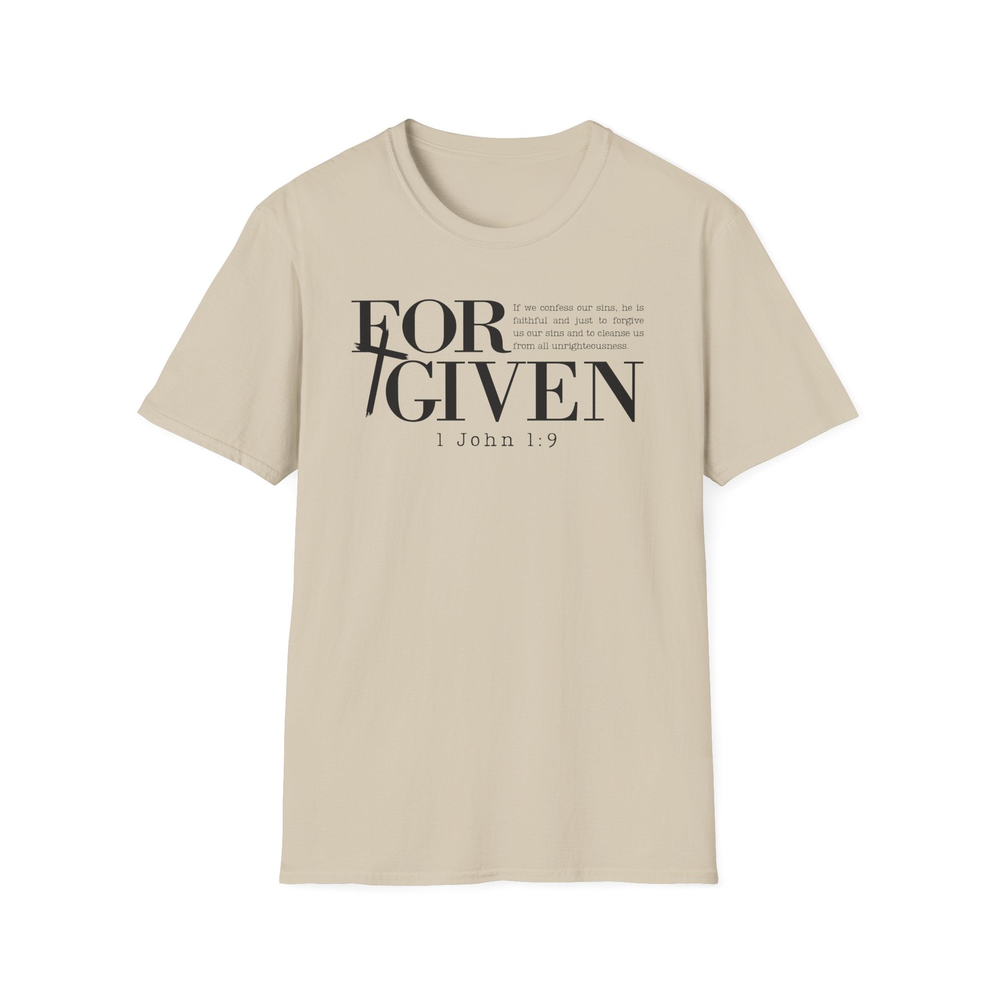 Forgiven 1 John 1_9 Bible Verse Shirt Gildan 64000 T-Shirt