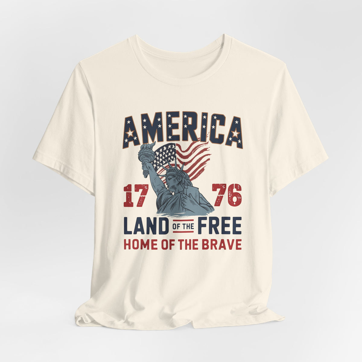America 1776 Land of the Free Patriotic Tshirt - Bella Canvas 3001
