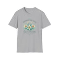 Consider How They Grow Matthew 28_6 Bible Verse Shirt Watercolor Gildan 64000 T-Shirt