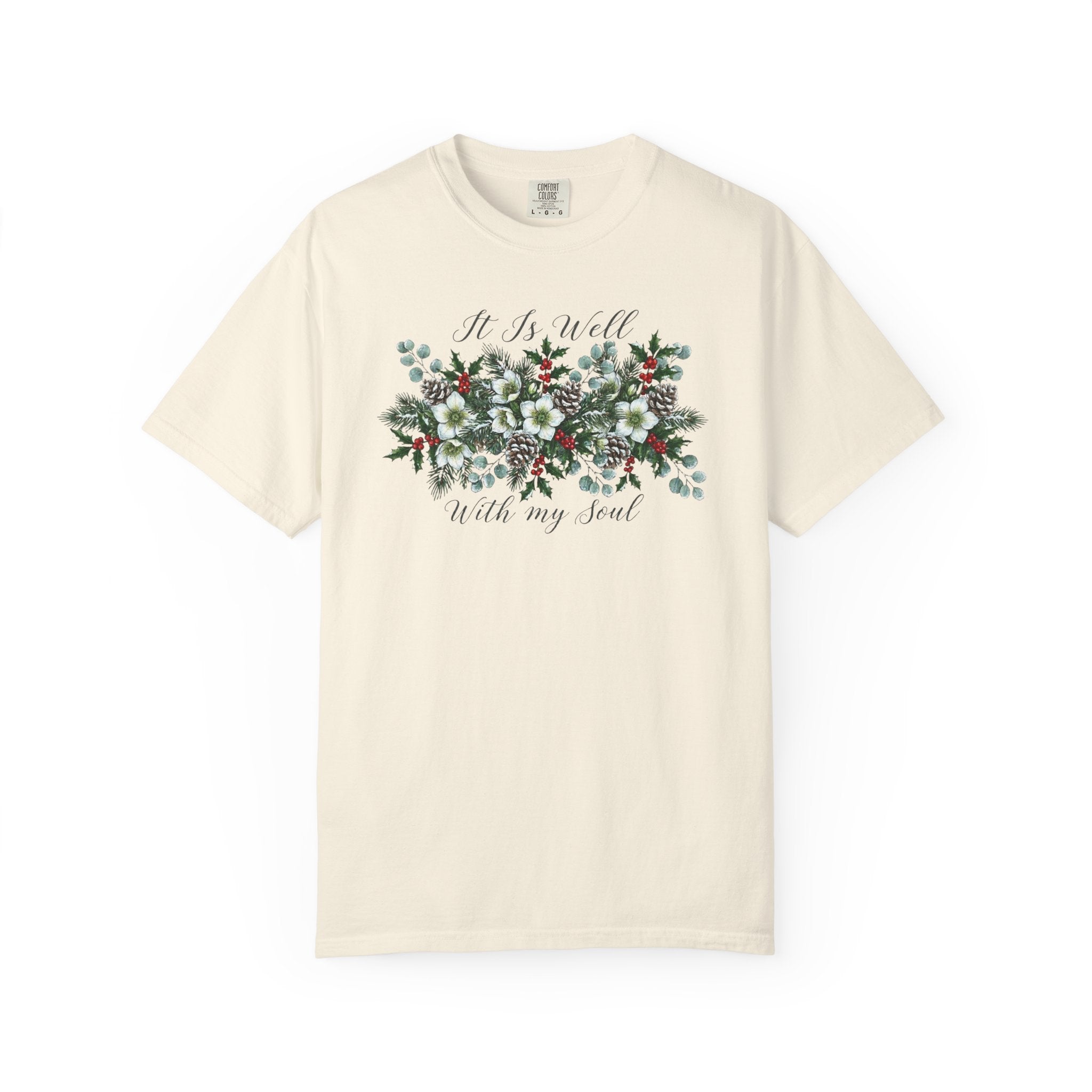 It Is Well With My Soul Christmas Floral Tshirt