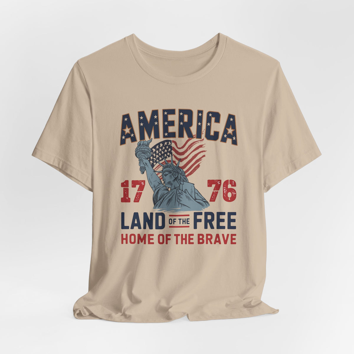 America 1776 Land of the Free Patriotic Tshirt - Bella Canvas 3001