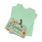 Grateful Thankful Blessed Floral Pumpkin Bella Canvas 3001
