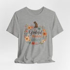 Grateful Thankful Blessed Floral Pumpkin Bella Canvas 3001