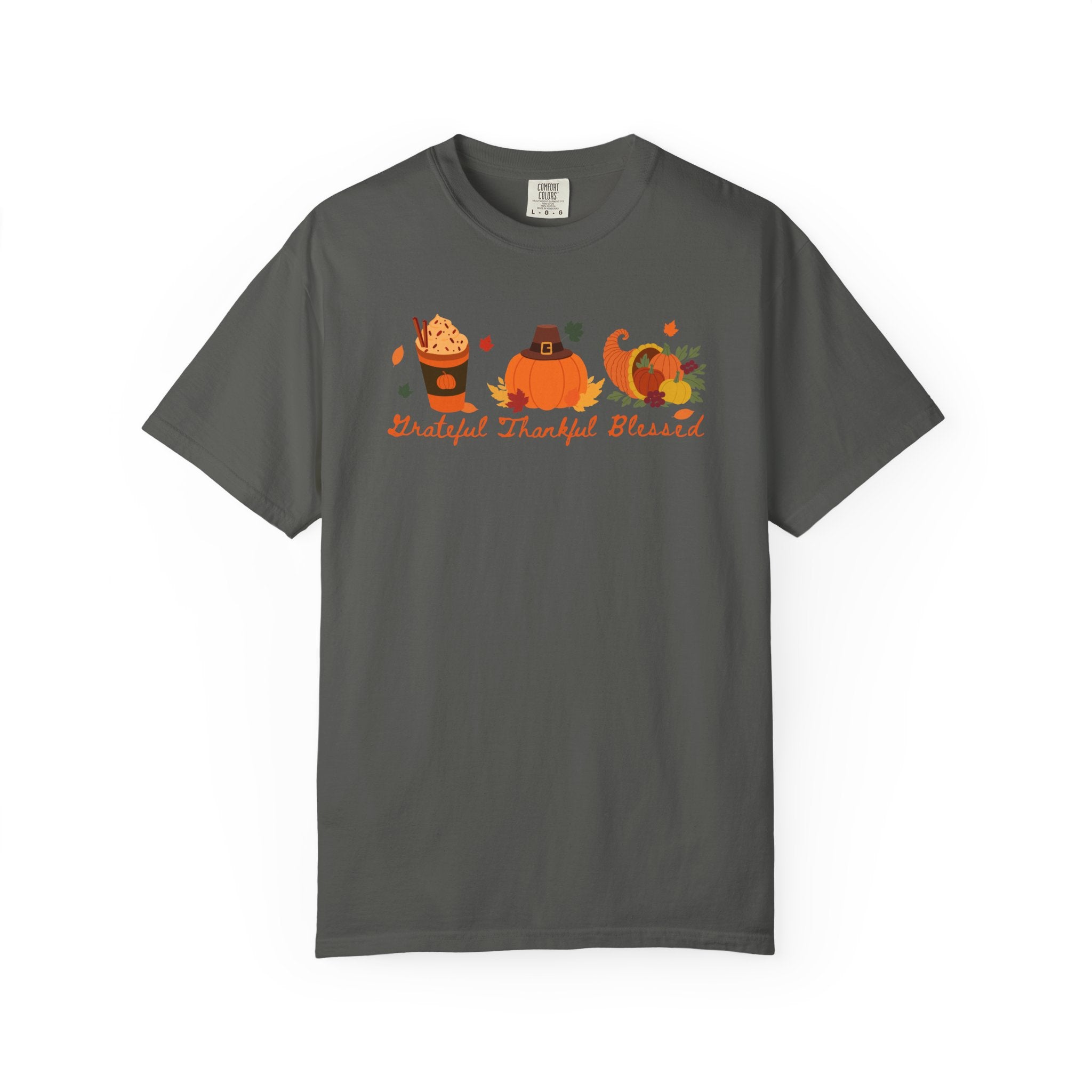 Grateful Thankful Blessed Autumn Comfort Colors Tee
