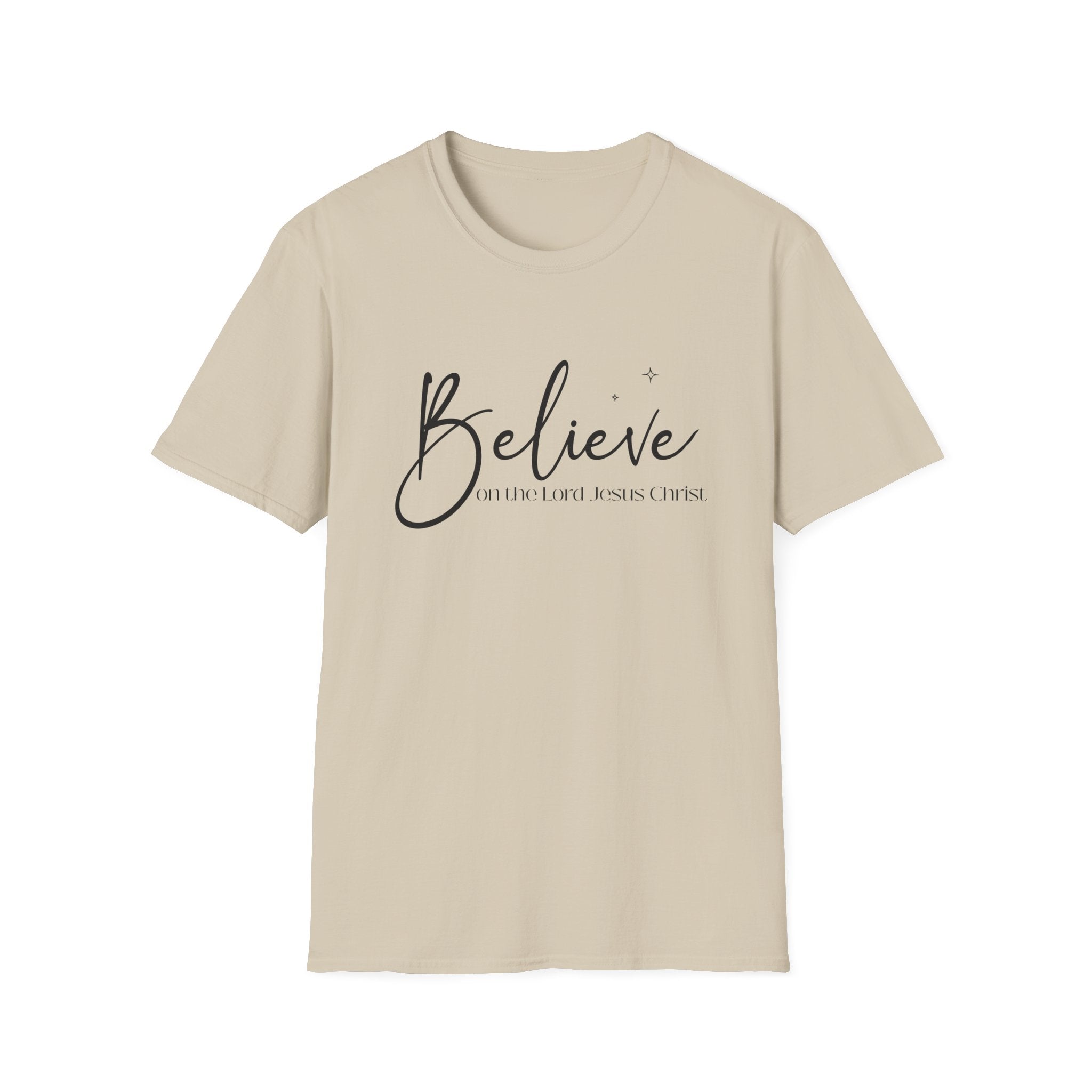 Believe On The Lord Jesus Christ Bible Verse Gildan 64K T-shirt
