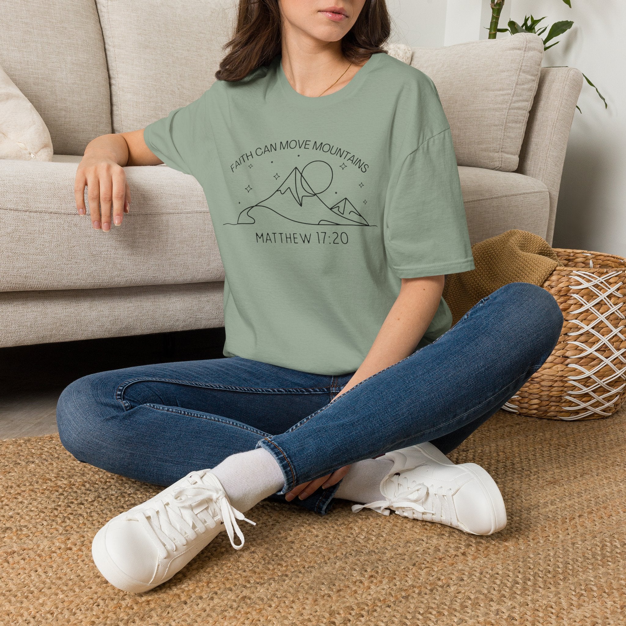 Faith Can Move Mountains Line Art Tshirt