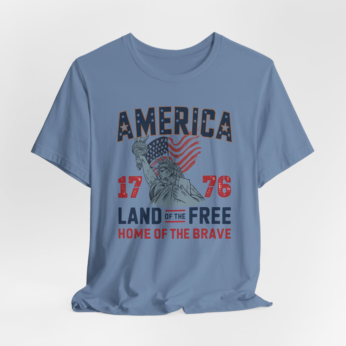 America 1776 Land of the Free Patriotic Tshirt - Bella Canvas 3001