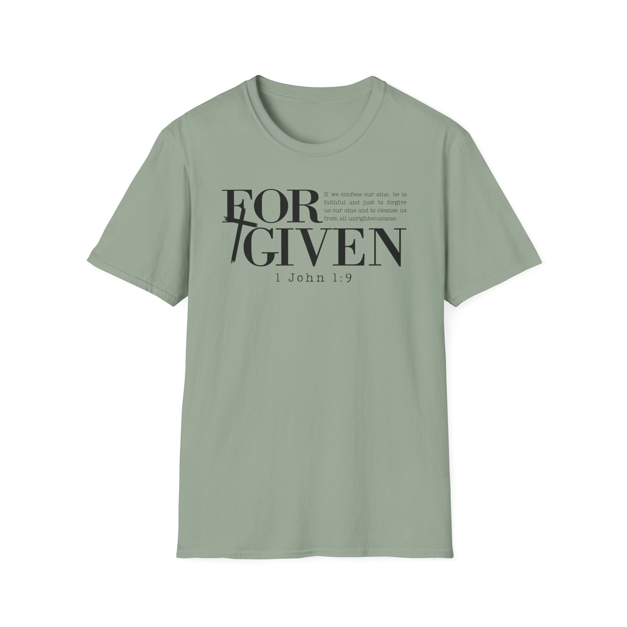 Forgiven 1 John 1_9 Bible Verse Shirt Gildan 64000 T-Shirt